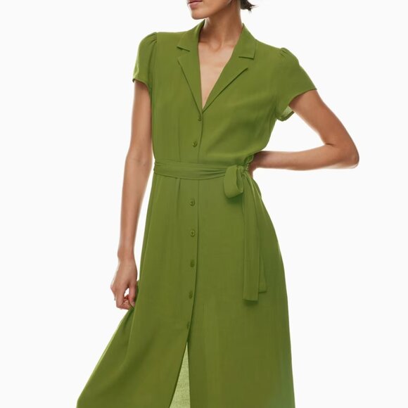 Wilfred Green Button Down Shirt Dress - Picture 4 of 12